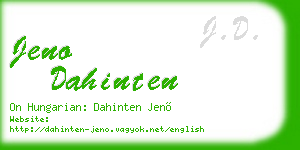 jeno dahinten business card